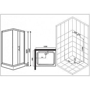 Душевой уголок Esbano ESR-8021 ESUGR8021 120х80 стекло рифленое, матовое/профиль хром купить в интернет-магазине Sanbest