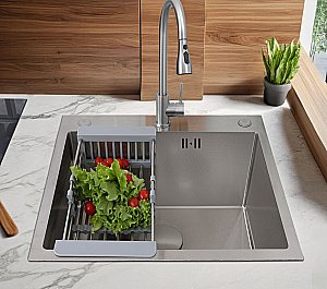 Кухонная мойка CeruttiSpa GLORIA50 nano embos CT11255 матовый хром купить в интернет-магазине сантехники Sanbest