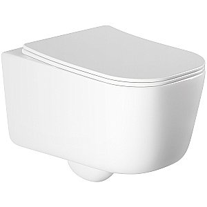 Унитаз подвесной Aquatek Лугано AQ2002-00 белый, с крышкой микролифт, безободковый купить в интернет-магазине Sanbest