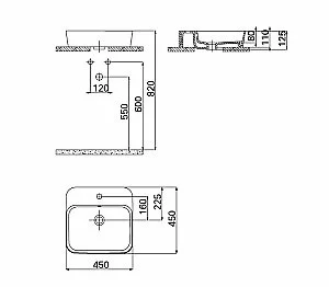 Накладная раковина CREAVIT Loop 45 LP046-00LC00E-0000 лимон матовый купить в интернет-магазине Sanbest