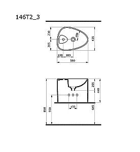 Раковина Ambassador Kingston 58 146T20003 белая купить в интернет-магазине Sanbest
