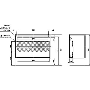 Тумба с раковиной и столешницей Aquanet Арт 100 329614 ясень графит для ванной в интернет-магазине Sanbest