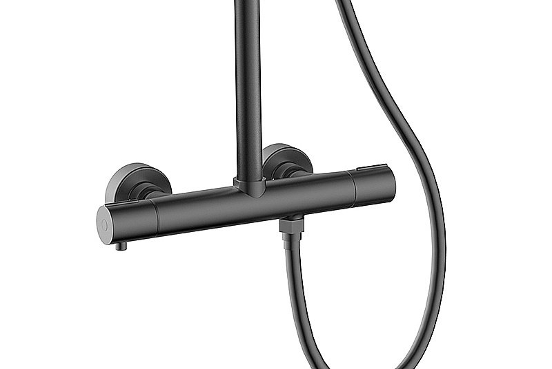 Душевая система Kaiser Serio 05577-15 вороненая сталь купить в интернет-магазине сантехники Sanbest