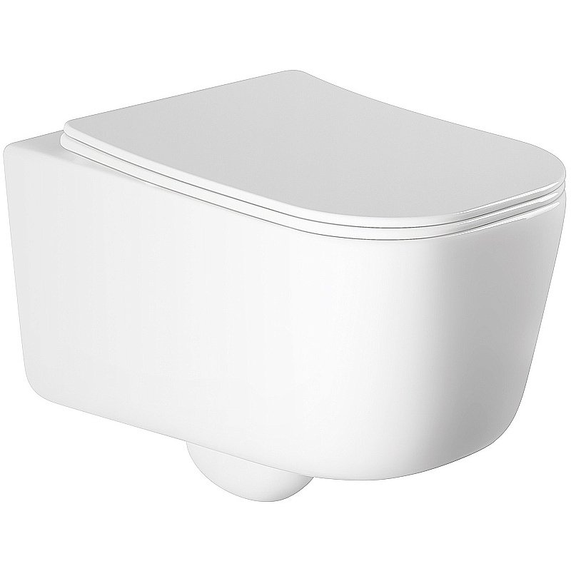 Унитаз подвесной Aquatek Лугано AQ2002-00 белый, с крышкой микролифт, безободковый купить в интернет-магазине Sanbest