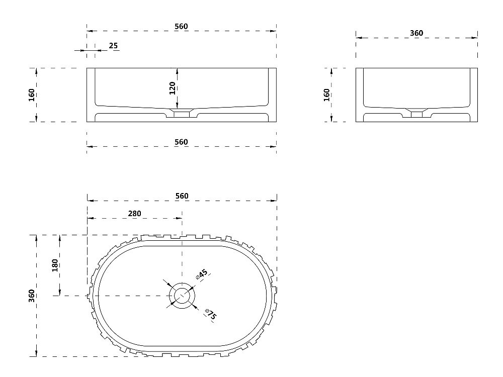 Раковина Abber Stein 56 AS2655 белая матовая купить в интернет-магазине Sanbest