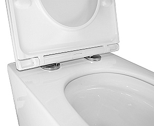 Унитаз подвесной Azario Eclat AZ-2381-A белый, безободковый, с крышкой микролифт, слив торнадо купить в интернет-магазине Sanbest