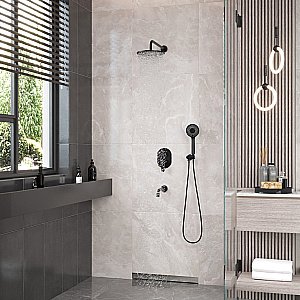 Душевая система Berges VENTAS 73008 черная матовая купить в интернет-магазине сантехники Sanbest