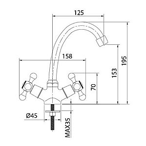 Смеситель для раковины Milardo Duplex DUPSB00M01 хром купить в интернет-магазине сантехники Sanbest