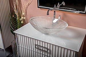 Столешница Armadi Art 853-110-WH 110 стекло белая для ванной в интернет-магазине сантехники Sanbest