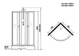 Душевая кабина Niagara Classic NG-3501-14BKT 90х90 купить в интернет-магазине Sanbest