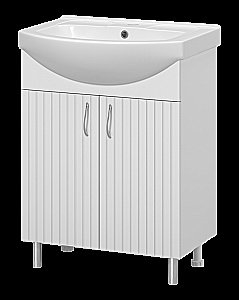 Тумба с раковиной Misty Изео - 65 Э-Изе01065-021Н белая для ванной в интернет-магазине Sanbest