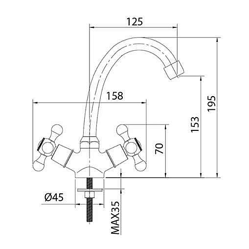 Смеситель для раковины Milardo Duplex DUPSB00M01 хром купить в интернет-магазине сантехники Sanbest