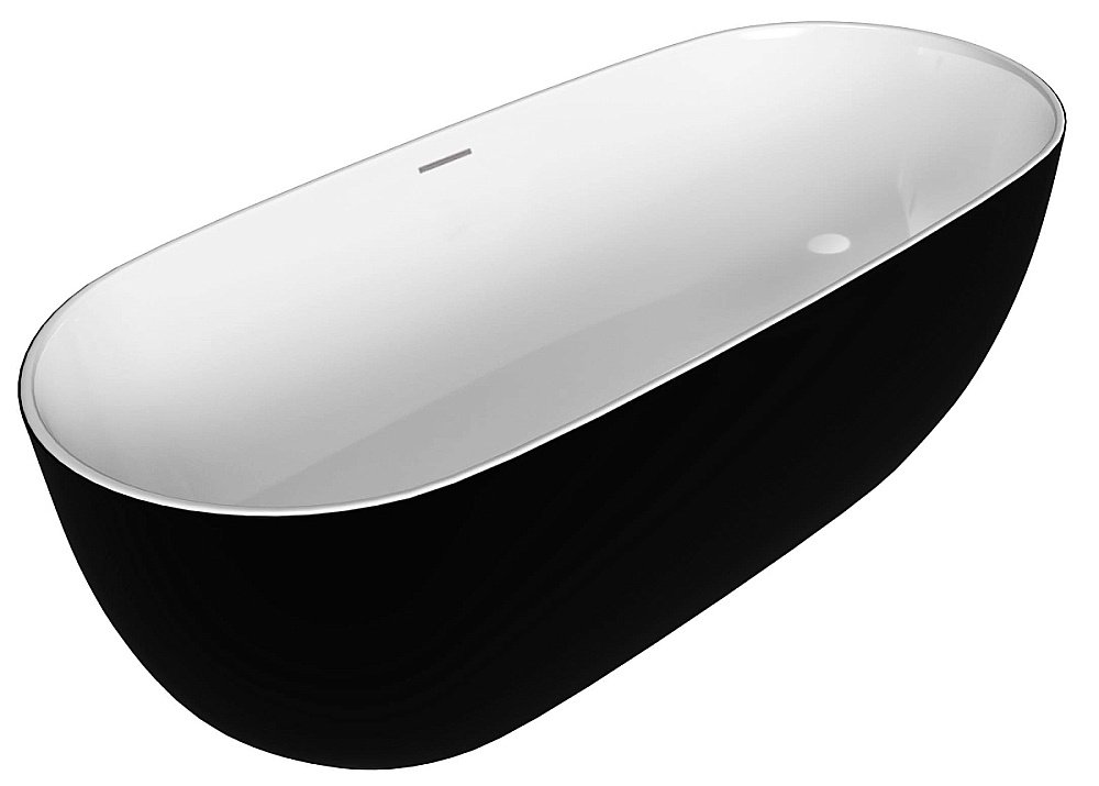 Ванна акриловая Grossman Classic GR-2502MB 160х80 белая, черная матовая купить в интернет-магазине Sanbest