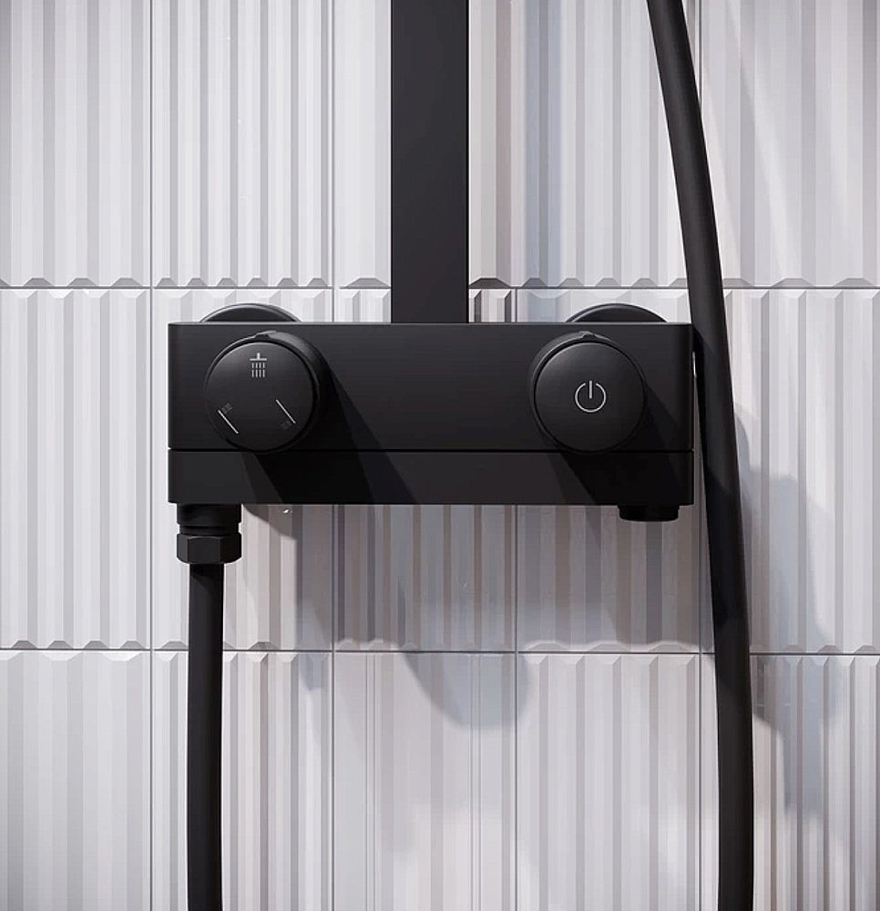 Душевая система Iddis Slide SLIBLBTi06 черный матовый купить в интернет-магазине сантехники Sanbest