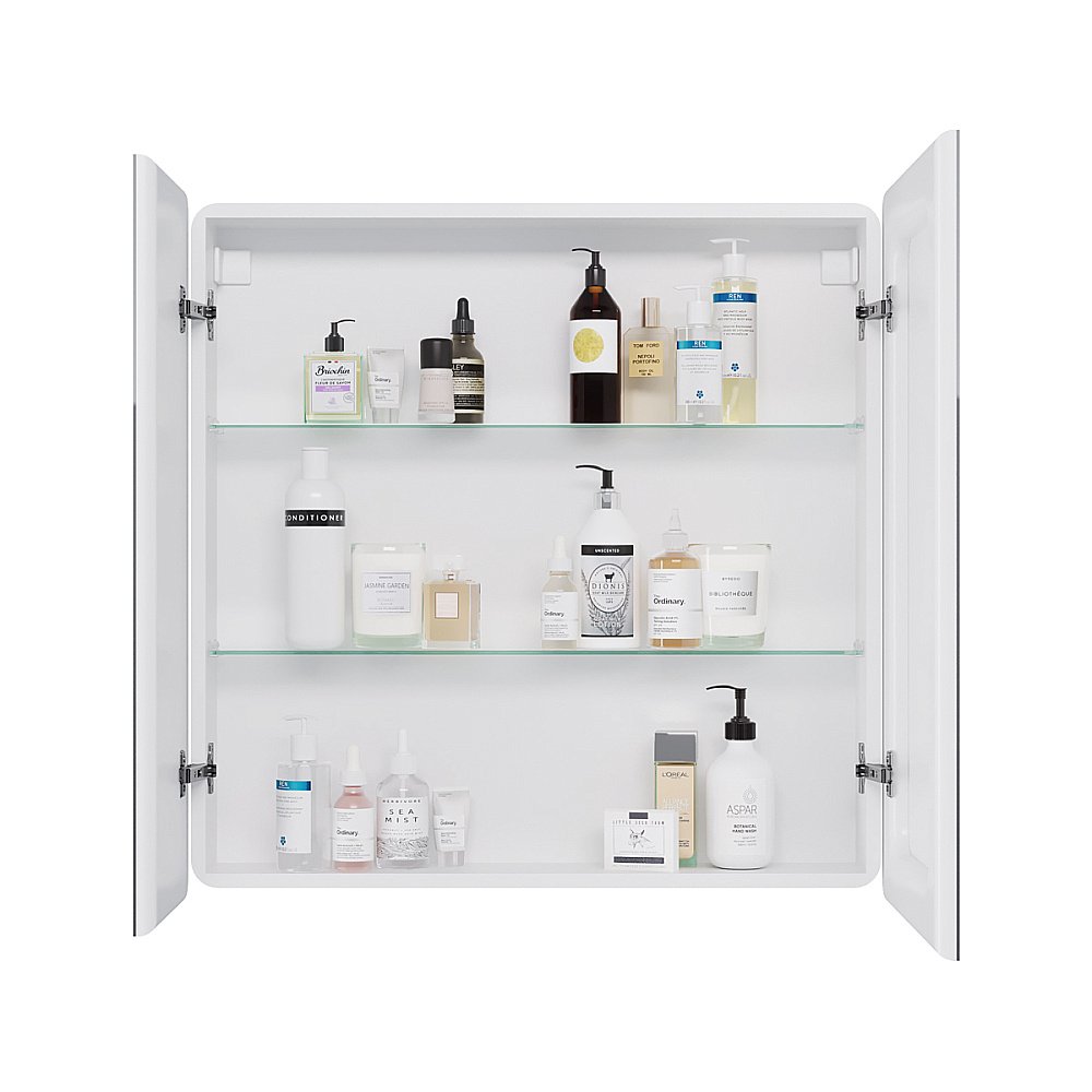 Шкаф зеркальный c LED-подсветкой Dreja POINT 80x90 белый купить в интернет-магазине сантехники Sanbest