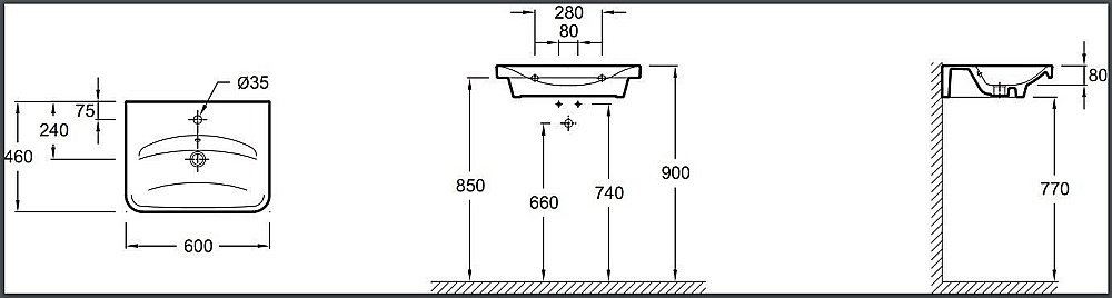Раковина Jacob Delafon REPLAY 60 E4485-00 белая купить в интернет-магазине Sanbest