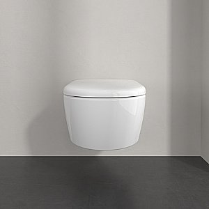 Унитаз подвесной Villeroy&Boch Skyla 5656CL01 альпийский белый, с крышкой микролифт, безободковый, слив-торнадо купить в интернет-магазине Sanbest