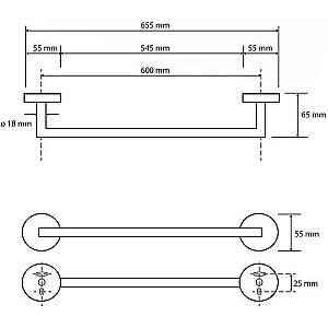 Полотенцедержатель Bemeta Hematit 159204042 антрацит купить в интернет-магазине сантехники Sanbest