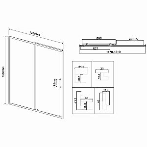 Душевая дверь Vincea City 120 VDS-5CT120CL стекло прозрачное/профиль хром купить в интернет-магазине Sanbest