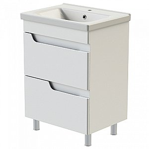 Тумба с раковиной Orange TOPLINE-Milano TM60-02 белая глянец для ванной в интернет-магазине Sanbest