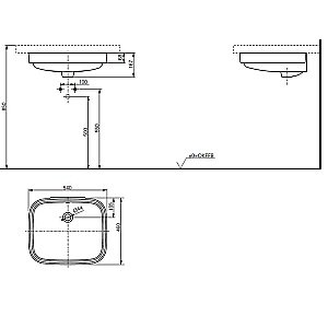 Раковина Toto Public 54 LW765Y#XW белая купить в интернет-магазине Sanbest