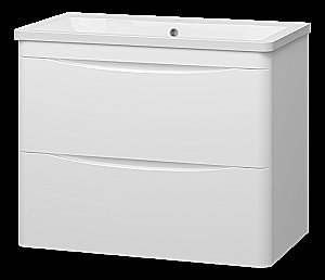 Тумба с раковиной Misty Атлантик - 80 П-Атл-01080-011П2Я белая для ванной в интернет-магазине Sanbest