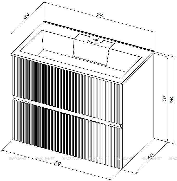 Тумба с раковиной Aquanet Джейн 80 мисти грин для ванной в интернет-магазине Sanbest