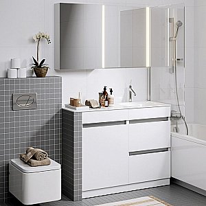 Тумба с раковиной Aqwella Forma 115 белая для ванной в интернет-магазине Sanbest