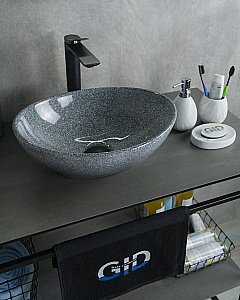 Раковина накладная Gid Lago 41 Mnc331 54430 серая купить в интернет-магазине Sanbest