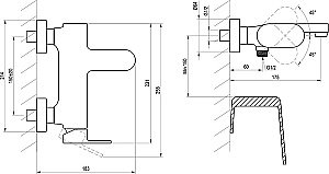 Смеситель для ванны Ravak Eleganta X070330 графит купить в интернет-магазине сантехники Sanbest