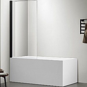 Шторка для ванны Aquatek Дельта 80х150 AQ DEL SBA 08015BL стекло прозрачное/профиль черный купить в интернет-магазине Sanbest