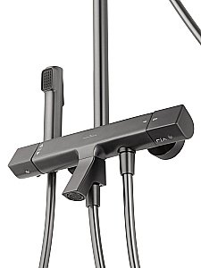Душевая система с термостатом WONZON & WOGHAND The ONE WW-B3094-BGG темный графит купить в интернет-магазине сантехники Sanbest