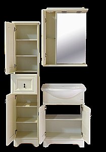 Зеркало со шкафом Misty Лувр 65 Слоновая кость в ванную от интернет-магазине сантехники Sanbest