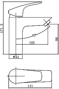 Смеситель для раковины Aquanet Static Black AF330-10B купить в интернет-магазине сантехники Sanbest