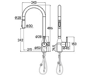 Смеситель для кухни Paulmark Universal Un213880-WH белый матовый купить в интернет-магазине сантехники Sanbest