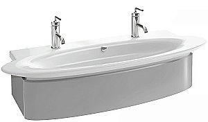 Тумба с раковиной Jacob Delafon PRESQU'ILE EB1101 130 EB1101-N21+E4445-00 серая для ванной в интернет-магазине Sanbest