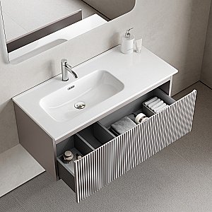Тумба с раковиной Sancos Snob R 1.0 SNR1.0100LSM/SNR1.0100RSM Doha Soft для ванной в интернет-магазине Sanbest
