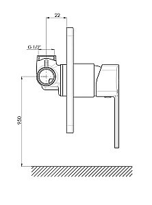 Смеситель для душа GPD Pedra Colored MAD160-S черный купить в интернет-магазине сантехники Sanbest