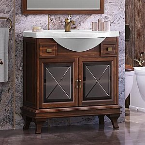 Тумба с раковиной Опадирис Борджи 85 светлый орех для ванной в интернет-магазине Sanbest