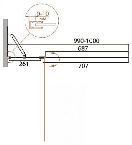 Шторка для ванны Cezares Relax V-11 100 C купить в интернет-магазине Sanbest