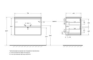 Тумба с раковиной BelBagno ALBANO 80 подвесная Cemento Verona Grigio для ванной в интернет-магазине Sanbest