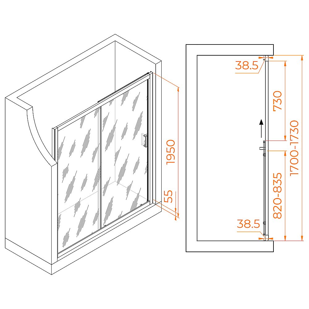 Душевая дверь RGW Passage PA-016 170 купить в интернет-магазине Sanbest