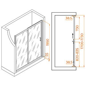 Душевая дверь RGW Passage PA-016 170 купить в интернет-магазине Sanbest