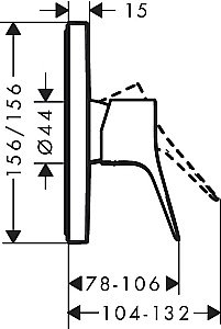 Смеситель для душа Hansgrohe Vivenis 75615670 черный матовый купить в интернет-магазине сантехники Sanbest
