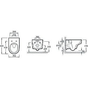 Унитаз подвесной Jacob Delafon Odeon rive gauche EDR102-00 безободковый купить в интернет-магазине Sanbest