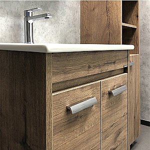 Тумба с раковиной Comforty Марио 00-00004155 60 дуб темный для ванной в интернет-магазине Sanbest