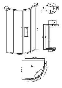 Душевой уголок Grossman Cosmo 301.K33.02.8080.21.02 80x80 стекло шиншилла/профиль черный матовый купить в интернет-магазине Sanbest