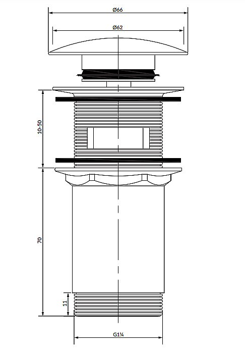 Донный клапан click-clack OMNIRES A706AT купить в интернет-магазине сантехники Sanbest