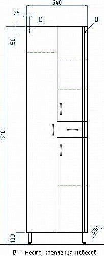 Колонна напольная Style Line Эко Стандарт 54 для ванной в интернет-магазине сантехники Sanbest