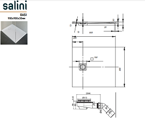 Душевой поддон Salini OASI 120321M 90x90 купить в интернет-магазине Sanbest